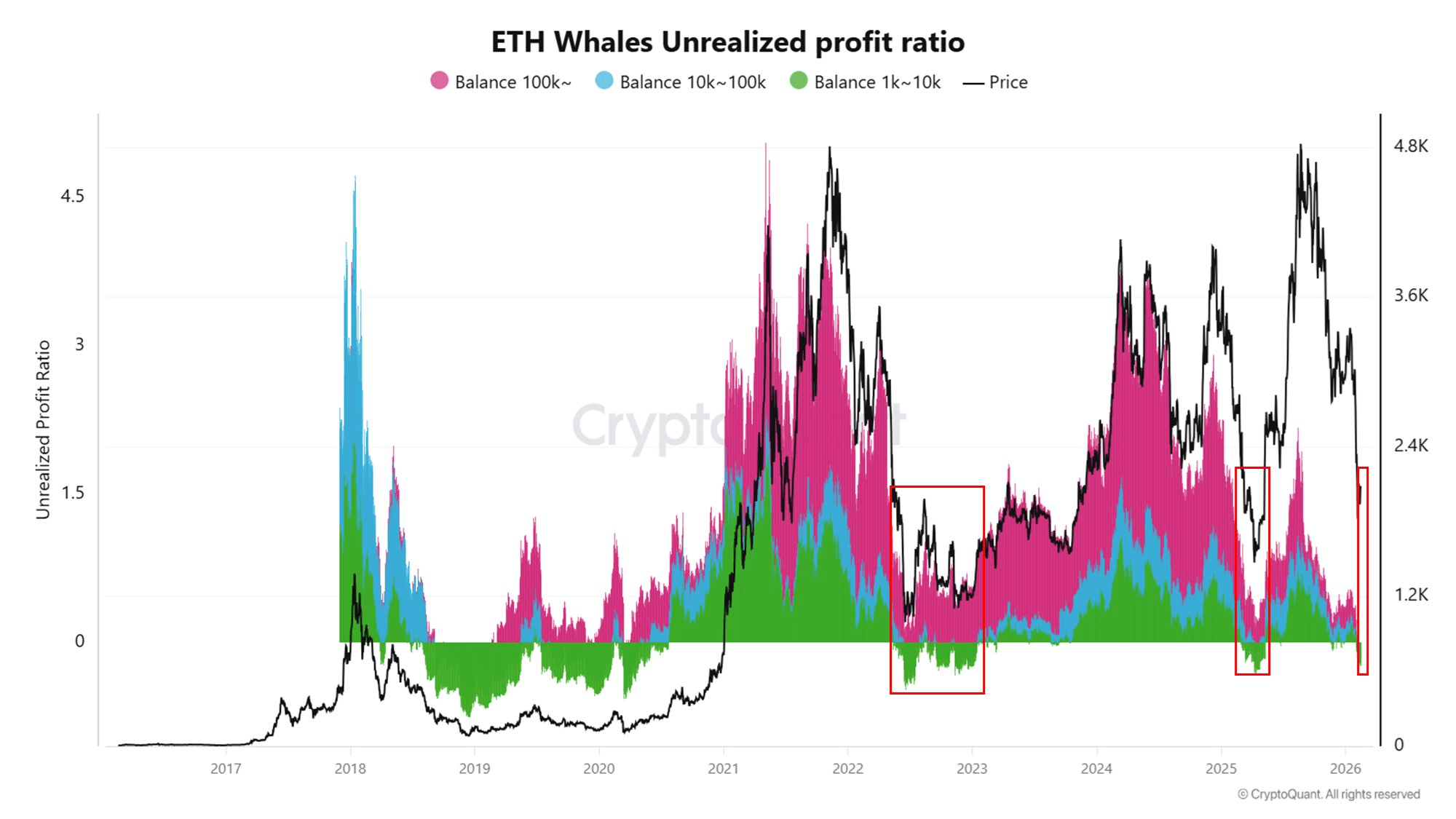 Ethereum Whale Losses Mirror Past Bottoms: Accumulation Continues Despite Pressure