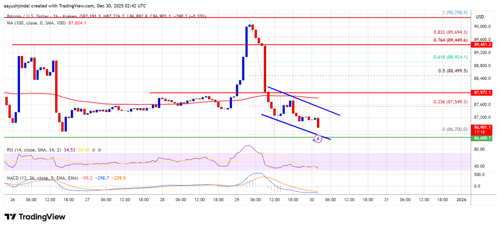 Bitcoin Price Erases Recent Gains, Raising Fresh Downside Risks